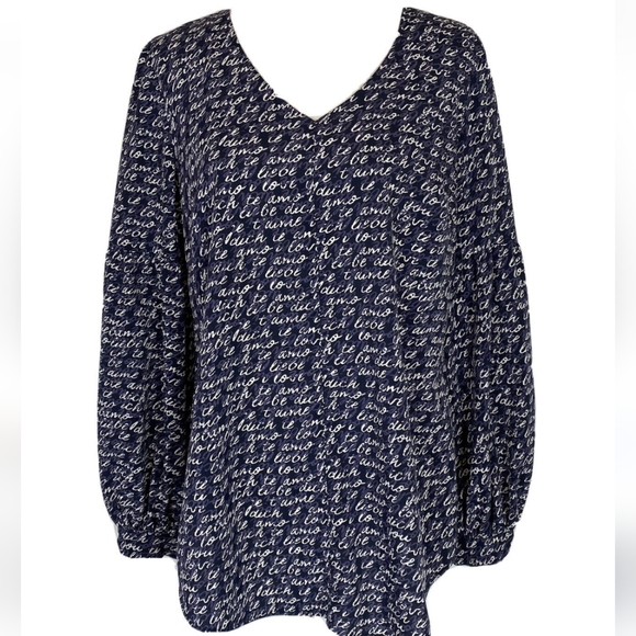 Cabi navy long sleeves tunic blouse size small oversized - Picture 3 of 14